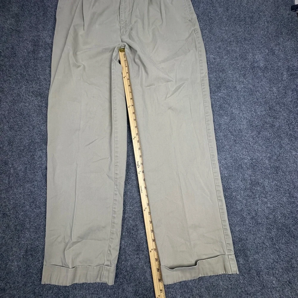 Polo Ralph Lauren Hammond Pant Mens 36x32 Tan Khaki Pleated Cuffed Chinos Cotton